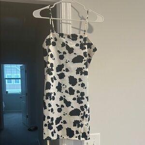 Chic Monochrome Spaghetti Strap Mini Dress